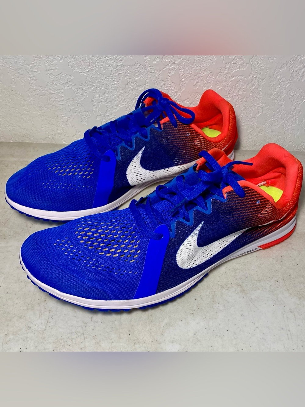 Nike Zoom Streak LT 3 Racing Shoes Mens 12.5 Blue Orange Track Running Sneakers